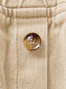 Cozy Pixies Saia longa jeans da moda para meninas com fecho de botão frontal, cós elástico e bolso em formato de coração rosa, roupas para meninas outono inverno volta às aulas