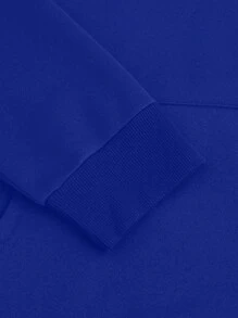 Manfinity Hypemode Men's Casual Letter Print Drawstring Hoodie Sweatshirt, Autumn/Winter - Blue - View 5