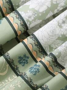 DAZY 假日花卉荷叶边方领中长连衣裙 女士吊带裙