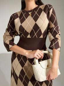 Modelyn Plus Size Casual Pullover Sweater Dress, Simple & Fashionable For Everyday Wear