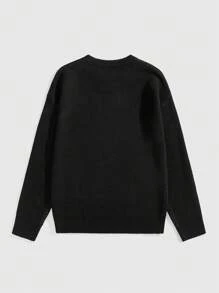 ROMWE MEN Street Life Men's Zip-Up Pullover Sweater, Casual Long Sleeve