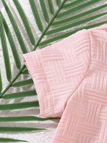 SHEIN Vintaside Kids 纹理衬衫和短裤街头时尚幼儿男婴服装