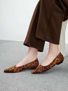 CUCCOO BIZCHIC Fashionable Pointed Toe Low Block Heel Flat Slip On Shoes For Women Valentine's Day - Brown - View 3