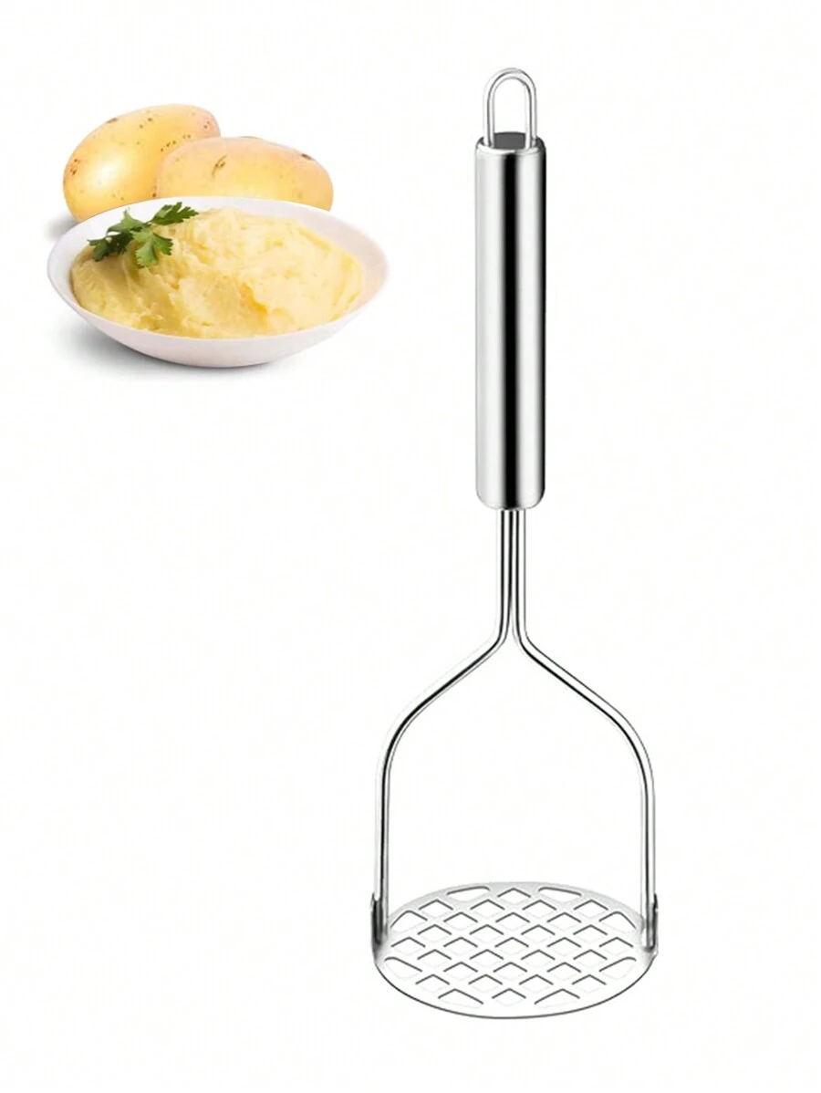 1PC Potato Masher, Stainless Steel Kithchen Masher For Potato,Eggs And Vegetables, Home, Pary, Kitchen Tools, Kitchen Assessories - Silver - View 1