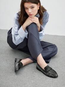 CUCCOO BIZCHIC Women's Flat Retro British Style Loafer Shoes Spring Shoes Spring Break Easter - Black - View 8