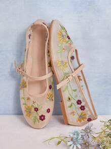 SHUZIA Women's Closed Round Toe Nude Tie Flat Dress Shoes Summer Shoes Spring Shoes Spring Break Easter Mother's Day Present Valentine's Day - Beige - View 6