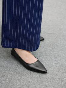 CUCCOO BIZCHIC Women's Black Pointed Toe Flat Shoes, Low Heel Dress Flat Shoes For Commuting, Dating, Party, Vacation, Retro Style, Spring Casual Wear - Black - View 2