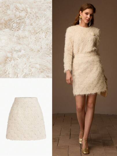 MOTF PREMIUM 亮片毛绒短裙