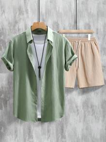 Manfinity RSRT Set maglietta manica corta casual per vacanze da uomo