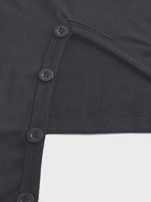 Manfinity Homme Męska jednokolorowa bluzka z krótkim rękawem i guzikami z przodu, codzienna, minimalistyczna, do noszenia na co dzień