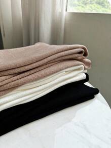 Franclia New Women High Waist Drawstring Loose Straight Leg Thick Pants, Knit Thermal Lined, Casual Style