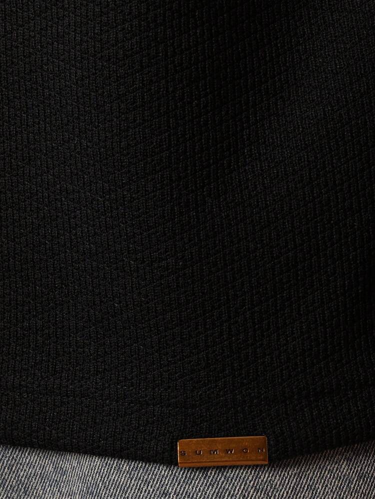 Camiseta de manga corta esencial de ajuste delgado con textura de jersey