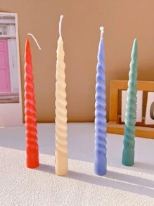 螺旋扭曲长蜡烛硅胶模具 DIY 婚礼 - 白色 - 查看 8