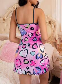 SweetSlumber Camisón de mujer con diseño de corazón en tie-dye