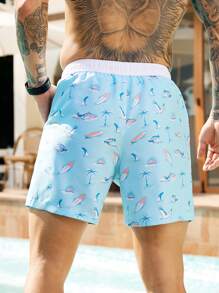 Surfspeed Men's Simple Fashion Casual Beach Shorts, Everyday Wear - Green - View 2