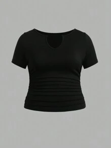 SHEIN EZwear Bộ 3 Áo thun tay ngắn cổ bẻ cỡ lớn màu đen, trắng, xanh lá cây - Nhiều màu - Xem 10