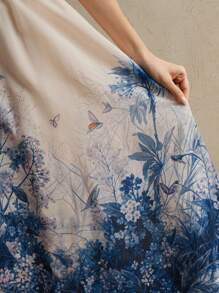 Anewsta Elegantes Kleid mit Hoher Taille, Trägern und Ärmellos, mit Muster für Frühlingsurlau b, Strandoutfit für Frauen - Verschiedenfarbig - Übersicht 3