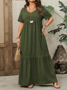 EMERY ROSE 早春大码女式绿色长裙 - 軍綠色 - 查看 4