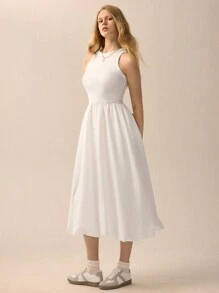 SHEIN Unity 节日连衣裙 白色女士连衣裙 - 白色 - 查看 8