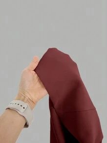 SHEIN Privé سراويل واسعة الساق ذات قصة واسعة ومرتفعة الوسط، فضفاضة للنساء السمينات، أنيقة وبسيطة، مناسبة للربيع والصيف - بني مصدي - مشاهدة 5