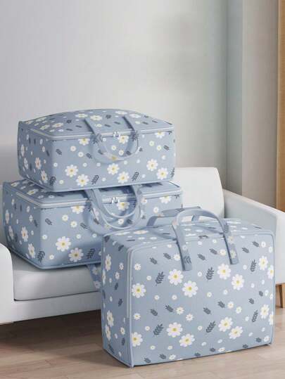 1pc Non-Woven Chamomile Clothes Large Capacity Storage Bag For Moving, Packing, And Organizing Quilts, Travel & Home Use Decorations Decor Festival Decor Room Decor Home Decor