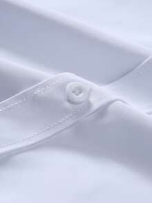 Manfinity Mode Men's Casual Minimalist Versatile Long Sleeve Shirt - White - View 3