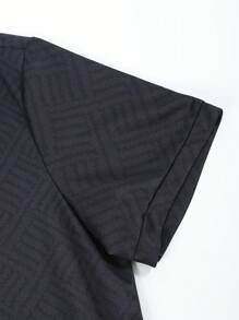 Manfinity RSRT Men's Colorblock Striped Short Sleeve Polo Shirt And Shorts Set