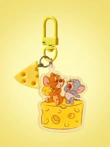 TOM & JERRY X SHEIN 老鼠和奶酪图案卡通亚克力钥匙扣 - 彩色 - 查看 1
