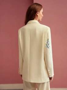 MOTF PREMIUM ÁO BLAZER HỌA TIẾT HOA CÓ CẤU TRÚC, MÙA XUÂN/HÈ - Nhiều màu - Xem 7