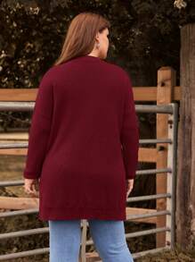 EMERY ROSE Oversize Long Sleeve Sweater, Casual & Fashionable For Plus Size, Everyday Wear