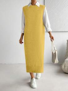 Chiquease Vestido largo de punto polivalente y versátil para mujer