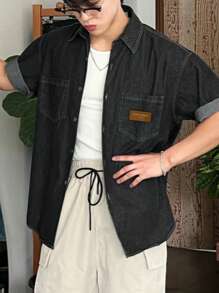 DAZY Summer Label Printed Denim Jacket - Black - View 3