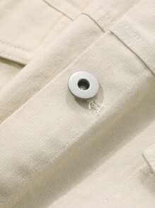 DAZY 2pcs/Set Men's Solid Color Casual Shorts & Short Sleeve Shirt Set - Grey - View 8