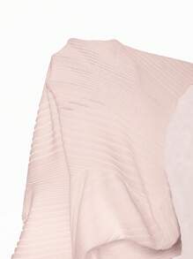 ROMWE Kawaii 露肩毛球吊坠装饰毛绒拼布女式毛衣裙，情人节 - 粉色 - 查看 6