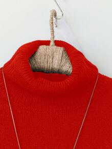 SHEIN LUNE 2 件大码女式针织条纹高领上衣和裤子毛衣套装，秋冬