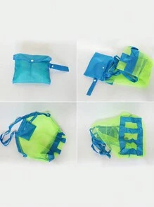 SHEIN 1 pieza Bolsa de playa de malla, bolsa de almacenamiento de juguetes, bolsa de red plegable de organización para viajes para bolsa de almacenamiento, bolsa de maquillaje, bolsa de cosméticos, organizador de vacaciones, gran capacidad para uso doméstico, regalo, vacaciones y festivales de Halloween Navidad Uso multifuncional, vibraciones bohemias