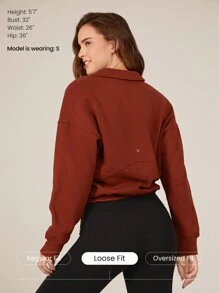 GLOWMODE 日常羊毛宽松版型腰长可调节下摆翻领衬衫日常休闲秋冬 - 紅木色 - 查看 2