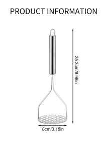 1PC Potato Masher, Stainless Steel Kithchen Masher For Potato,Eggs And Vegetables, Home, Pary, Kitchen Tools, Kitchen Assessories - Silver - View 3
