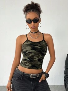 Coolane Women's Y2K Streetwear Style Fashionable Camo Print Tank Top - Multicolor - View 4