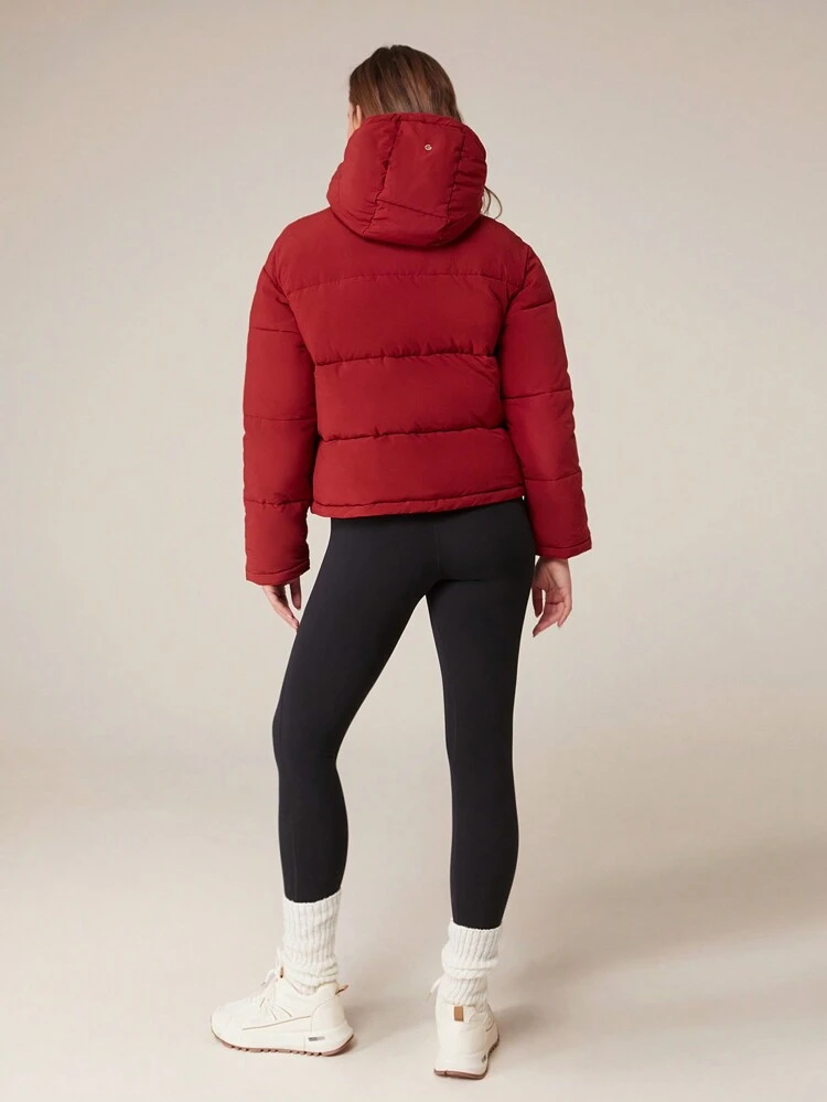 Doudoune légère, chaude, ajustée décontractée, avec capuche réglable, longueur taille, pour usage quotidien et casual en hiver