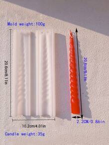 螺旋扭曲长蜡烛硅胶模具 DIY 婚礼 - 白色 - 查看 6