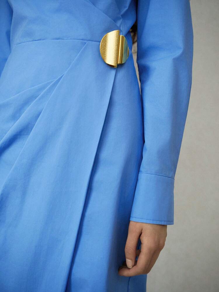 METAL DECOR FOLD PLEATED DRESS