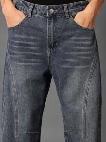 SUMWON 宽松阔腿牛仔裤，高腰宽松街头滑板风格，复古时尚舒适裤，嘻哈都市设计