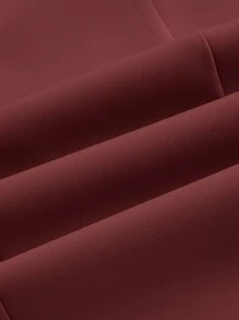 SHEIN Privé سراويل واسعة الساق ذات قصة واسعة ومرتفعة الوسط، فضفاضة للنساء السمينات، أنيقة وبسيطة، مناسبة للربيع والصيف - بني مصدي - مشاهدة 4