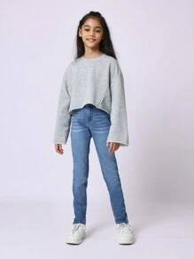SUMWON Tween Girls Relaxed Skinny Fit Jean - Medium Wash - View 3