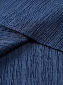 OTTIMOZO Men's Casual Holiday Solid Color Short Sleeve Shirt And Shorts Set - Navy Blue - View 8