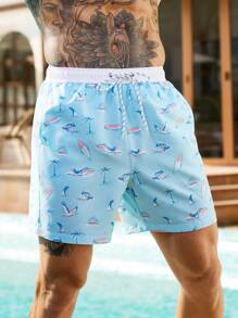 Surfspeed Men's Simple Fashion Casual Beach Shorts, Everyday Wear - Green - View 7
