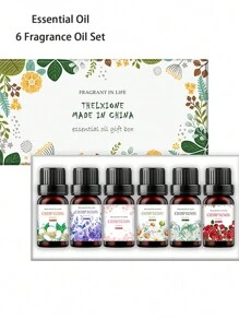 6 瓶 10ml 花香精油套装，无火香薰油，用于卧室、客厅、浴室的空气清新；用于瑜伽练习、香薰 - 薰衣草 - 查看 1