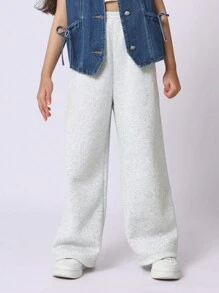 SUMWON Sparkle Wide Leg Jogger Sweatpants Athletic Loungewear Comfortable Casual Pants Weekend Athleisure Fall Winter Gym Exercise Dance