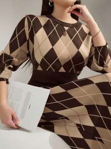 Modelyn Plus Size Casual Pullover Sweater Dress, Simple & Fashionable For Everyday Wear